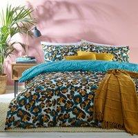 furn. Ayanna Teal Reversible Duvet Cover and Pillowcase Set