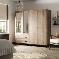 Fulton 4 Door Wardrobe, Pine