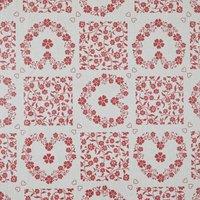 By the Metre Floral Hearts Red PVC