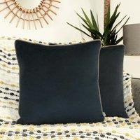 Evans Lichfield Opulent Velvet 2 Pack Pipe Cushions Blue