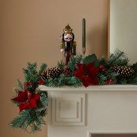 Artificial Poinsettia Garland