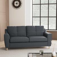 Baxter Kalman Navy Faux Leather 3 Seater Sofa Navy Blue