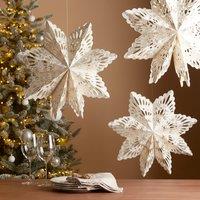 Set of 3 Metallic Paper Snowflakes