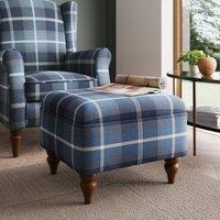 Oswald Check Storage Footstool Tapered Leg