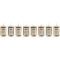 Pack of 8 White Pillar Candles, 4.8cm x 7.6cm White