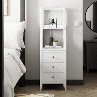 Lynton Ladder Bedside Table, White White