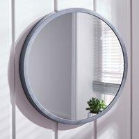 Elements Round Wall Mirror, 50cm Grey