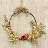 DIY Artificial Pink Strawflower and Ruscus Wreath