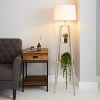 Beaumont Plant Stand Natural Wood Floor Lamp Brown