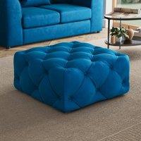 Buttoned Velvet Footstool