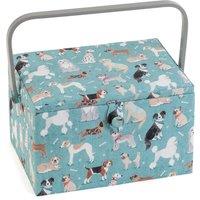 Hobby Gift Blue Scotty Dogs Large Sewing Box Blue/Brown