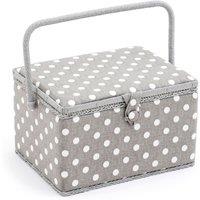 Grey Polka Dot Large Sewing Box