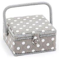 Hobby Gift Grey Polka Dot Small Sewing Box Grey/White