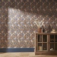 Romanesque Navy Wallpaper brown