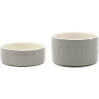 Scruffs Set of 2 Small Grey Food and Drink Pet Bowls