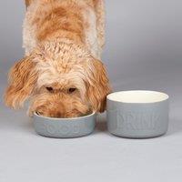 Scruffs Set of 2 Medium Grey Food and Drink Dog Bowls