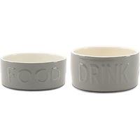 Scruffs Set of 2 Extra Large Grey Food and Drink Dog Bowls