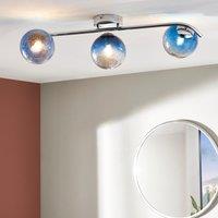 Torbay Blue Bathroom 3 Light Semi Flush Ceiling Light