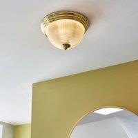 Gleeson Prismatic Bathroom 1 Light Flush Ceiling Fitting Satin Gold