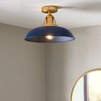 Oraya Bathroom 1 Light Flush Ceiling Fitting Navy