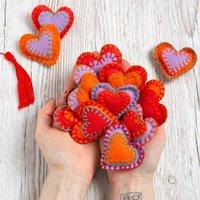 Wool Couture Handful of Hearts Felt Craft Kit Red/Purple