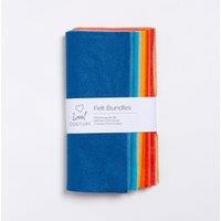 Wool Couture Retro Summer Felt Bundle Blue/Red/Orange