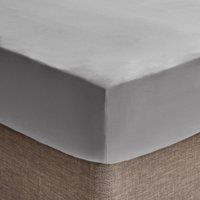 Super Soft Microfibre Plain Fitted Sheet Silver