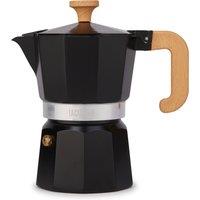 3 Cup Black Wood Handle Espresso Cafetiere Black