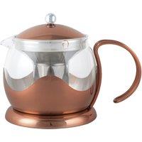 Izmir Copper 2 Cup Glass Filter Teapot Brown/Silver