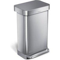 simplehuman 45 Litre Liner Pocket Bin with Plastic Lid Silver