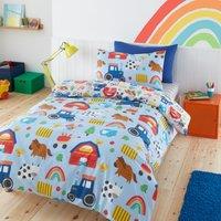 Farmyard Blue Duvet Cover and Pillowcase Set Blue