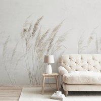 Pampas Grass Mural Grey