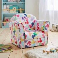 Disney Mickey Print Kids Armchair Red/Blue/Green