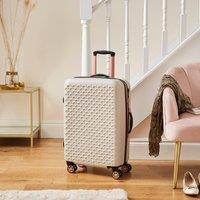 Scalloped Grey Hard Shell Suitcase