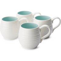 Set of 4 Sophie Conran for Portmeirion Celadon Honey Pot Mugs White