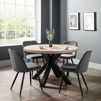 Berwick 4 Seater Round Dining Table, Black