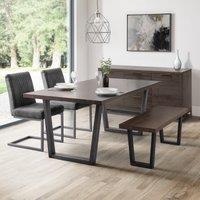 Brooklyn 6 Seater Rectangular Dining Table, Oak Brown