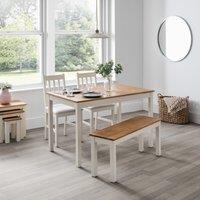 Coxmoor 4 Seater Rectangular Dining Table, Off White Solid Oak