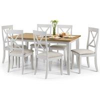 Davenport Rectangular Dining Table with 6 Chairs, Grey