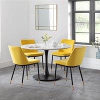 Holland Round Pedestal Dining Table with 4 Delaunay Chairs