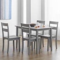 Kobe Rectangular Small Dining Table with 4 Chairs, Grey