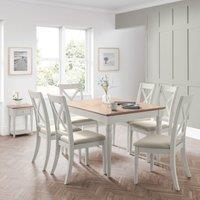 Provence 6 Seater Rectangular Extendable Dining Table, Grey