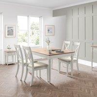 Provence Rectangular Extendable Dining Table with 4 Chairs, Grey Grey