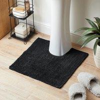 Super Soft Reversible Pedestal Mat Black Black