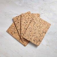 Set of 4 Rectangular Cork Placemats Natural