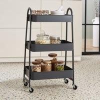 Grey 3 Tier Metal Trolley