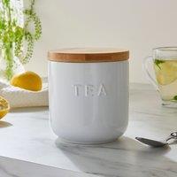 Ceramic Tea Canister White White