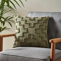 Loop Tufted Geometric Cushion Cover Olive