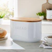 Ceramic Bread Bin White White