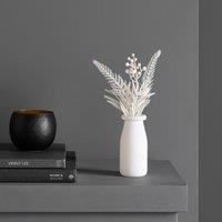 Artificial White Bouquet in White Glass Vase